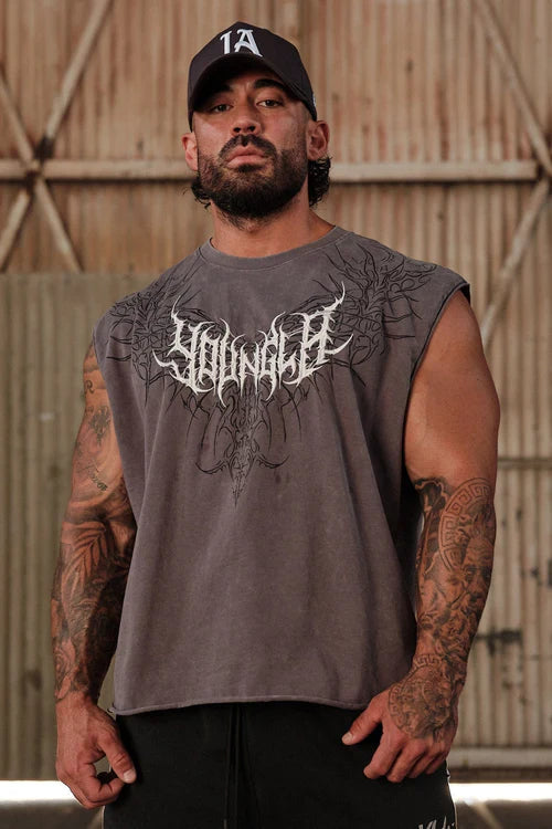 3027 - Dark Wave Cut-Offs - Grey Wash
