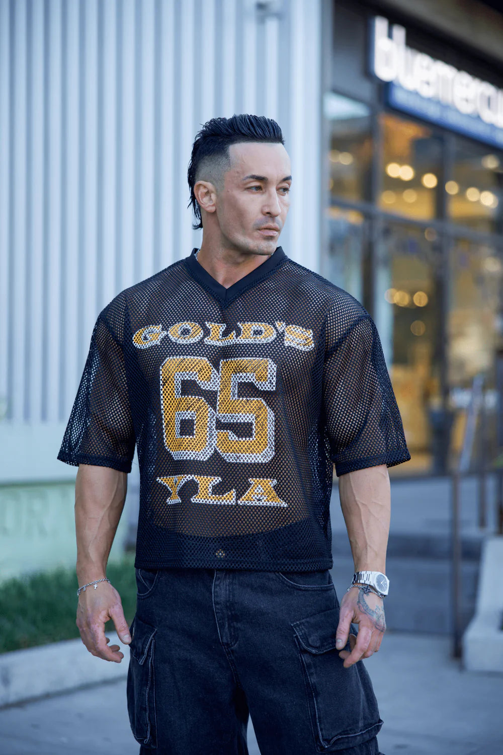 4078 - Golds Gym Jersey - Black - Última pieza en L