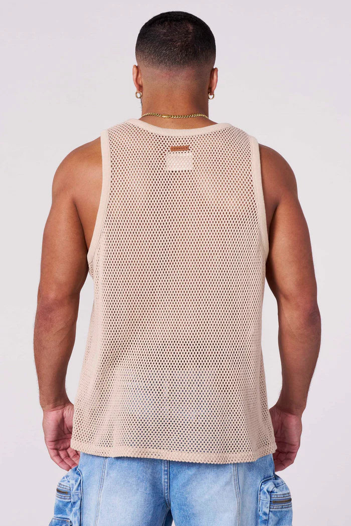 3024 - Cotton Mesh Tanks | Beige
