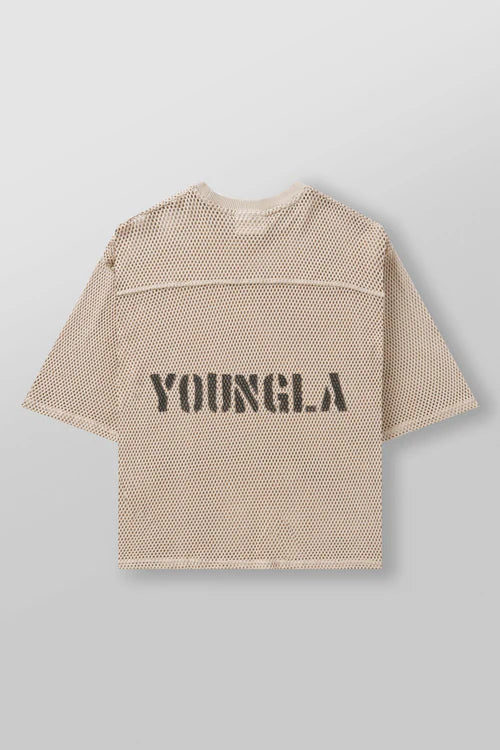 4022 - Cotton Mesh Tees | Beige
