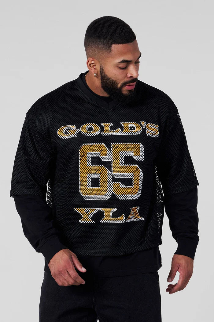 4078 - Golds Gym Jersey - Black - Última pieza en L