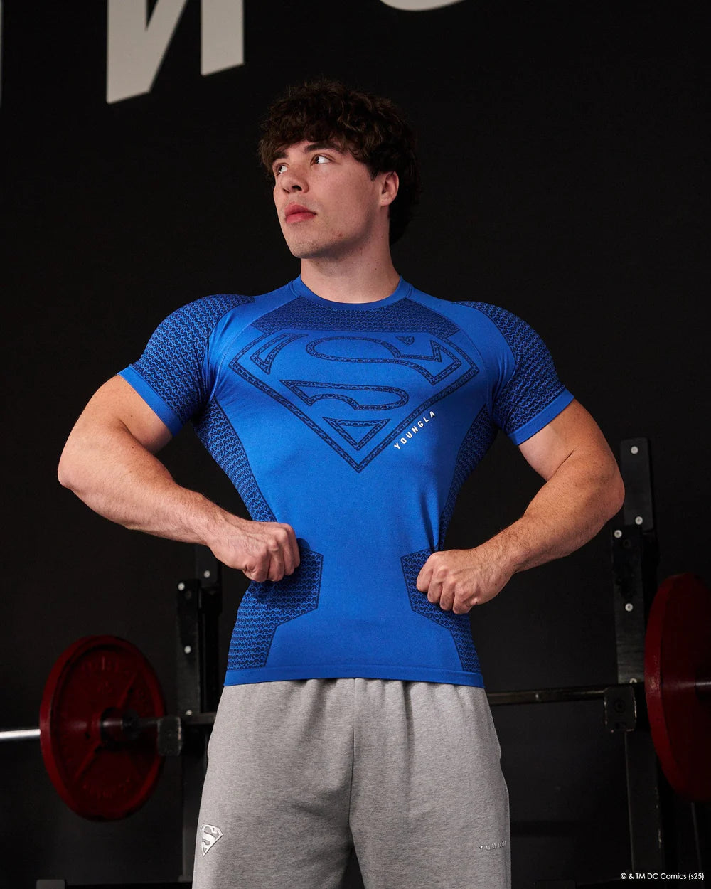 4117 - Superman Compression Tees - AZUL