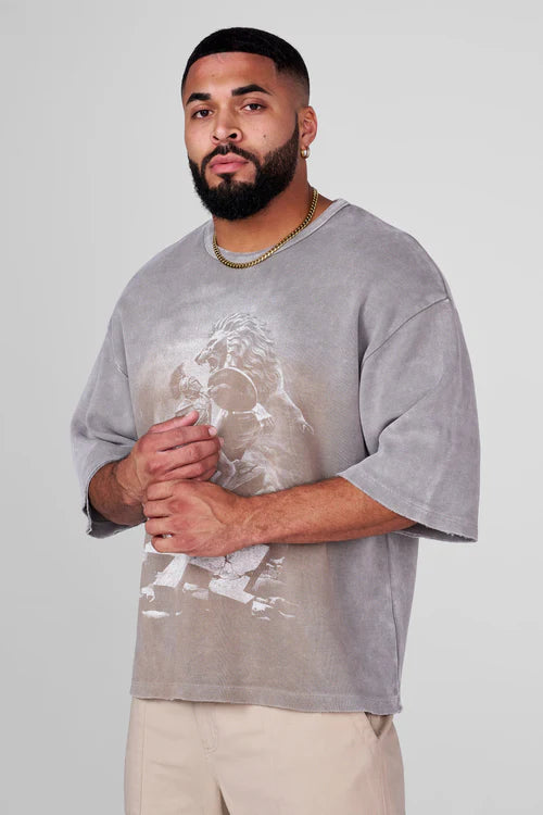 4122 - Gladiator Tees | Light Grey Wash - Última pieza en L