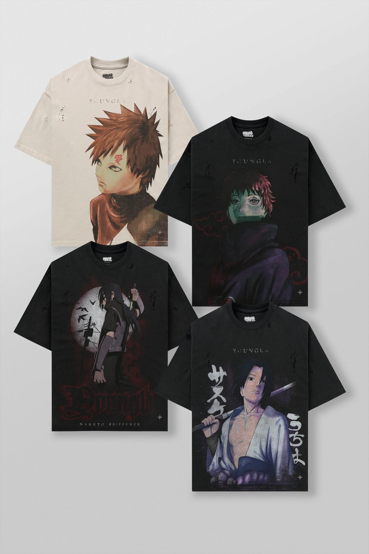 PRE-ORDEN: 4318 - Naruto Distressed Tees | Gaara