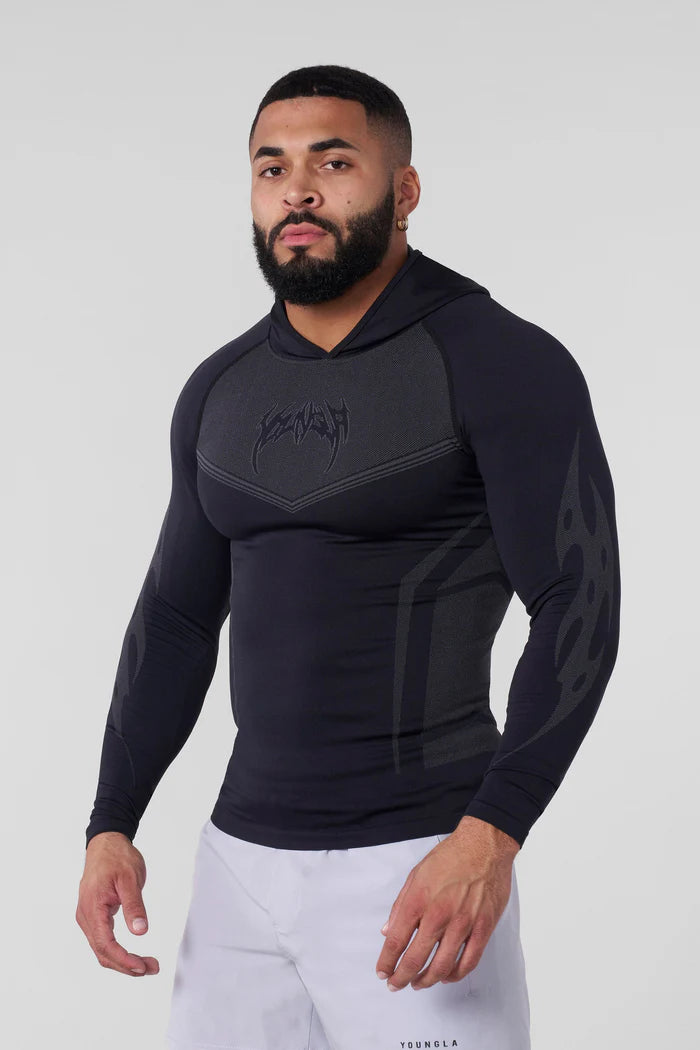 8062 - Warrior Compression Hoodies - Negro