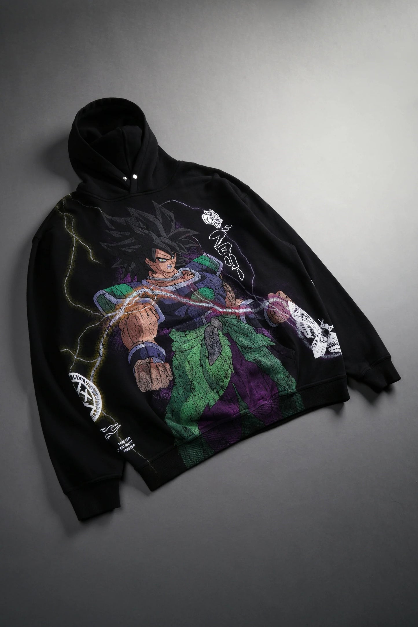 Broly "Side-By-Side" Pierce Hoodie in Black M