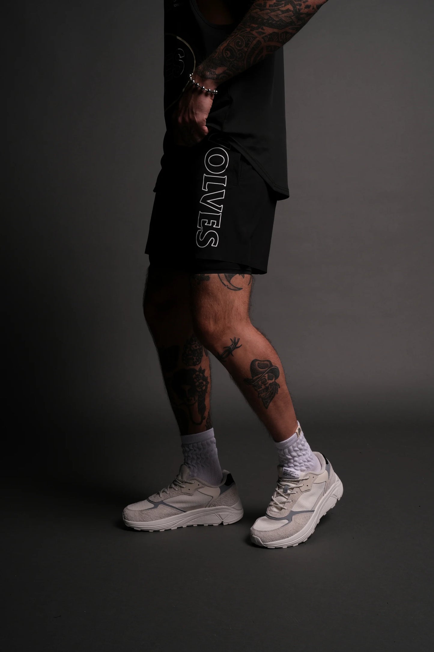 DS - Wolves Hardcore Compression Shorts in Black