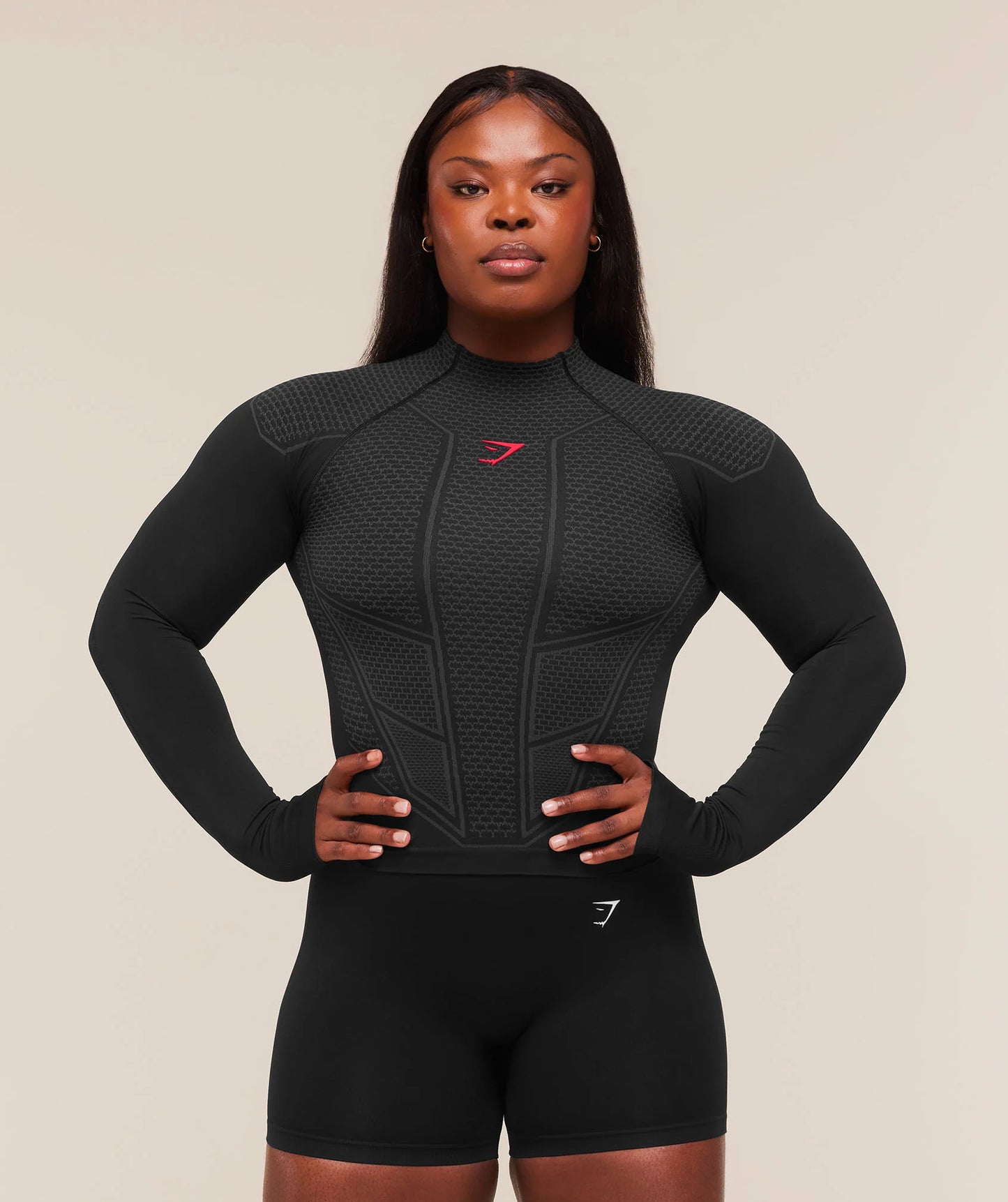 PRE-ORDEN: Onyx V1 Long Sleeve Top | Black/Onyx Grey/Carmine Red