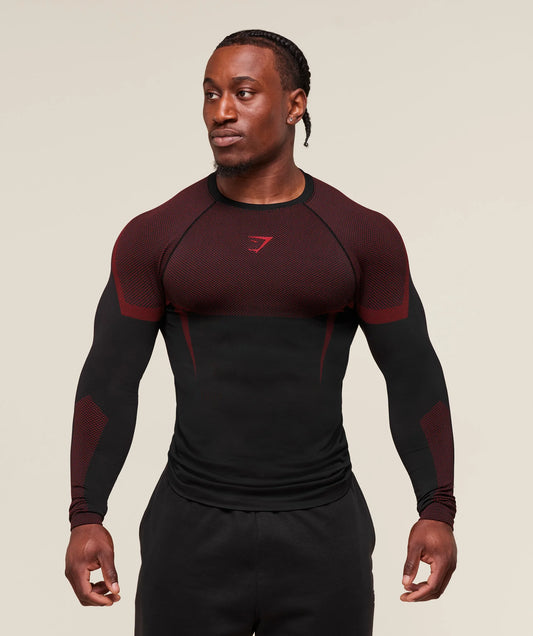 Onyx 5.0 Seamless T-Shirt | Black/Carmine Red
