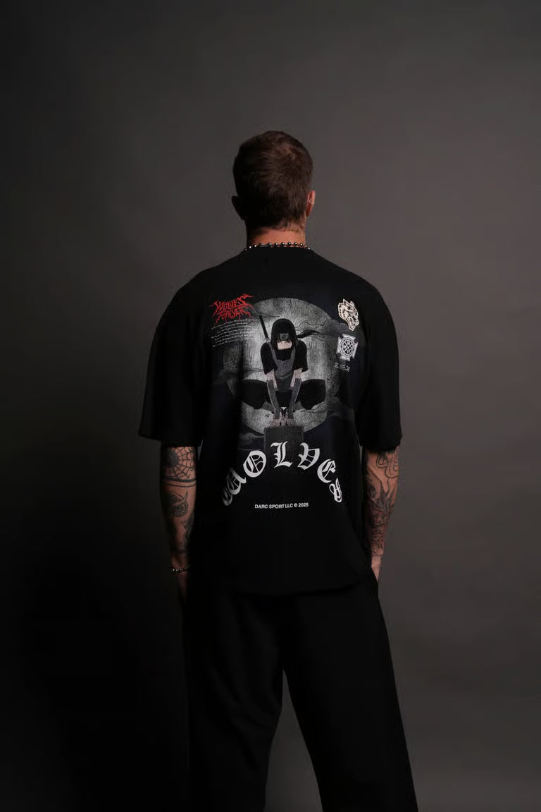 DS - UNDER THE MOON "PREMIUM" OVERSIZED TEE IN BLACK - ÚLTIMAS PIEZA: S