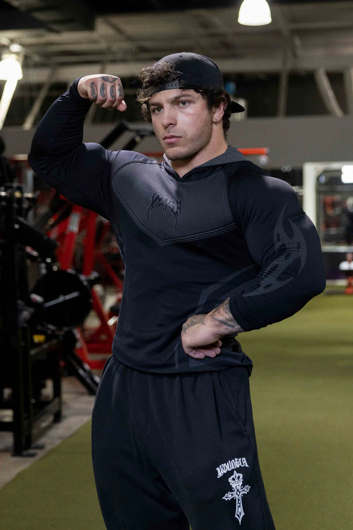 8062 - Warrior Compression Hoodies - Negro