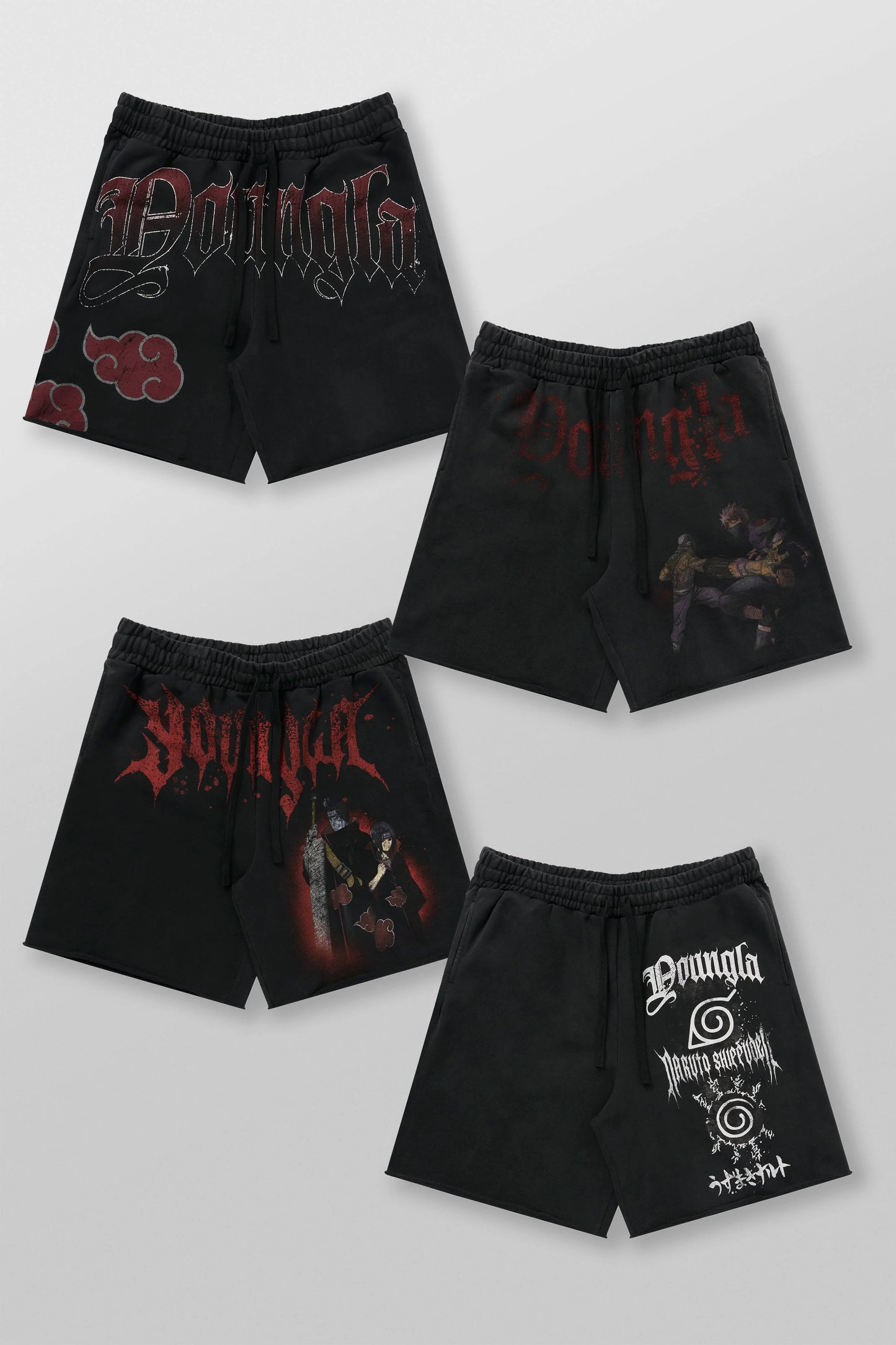 PRE-ORDEN: 1002 - Naruto Sweat Shorts | Akatsuki
