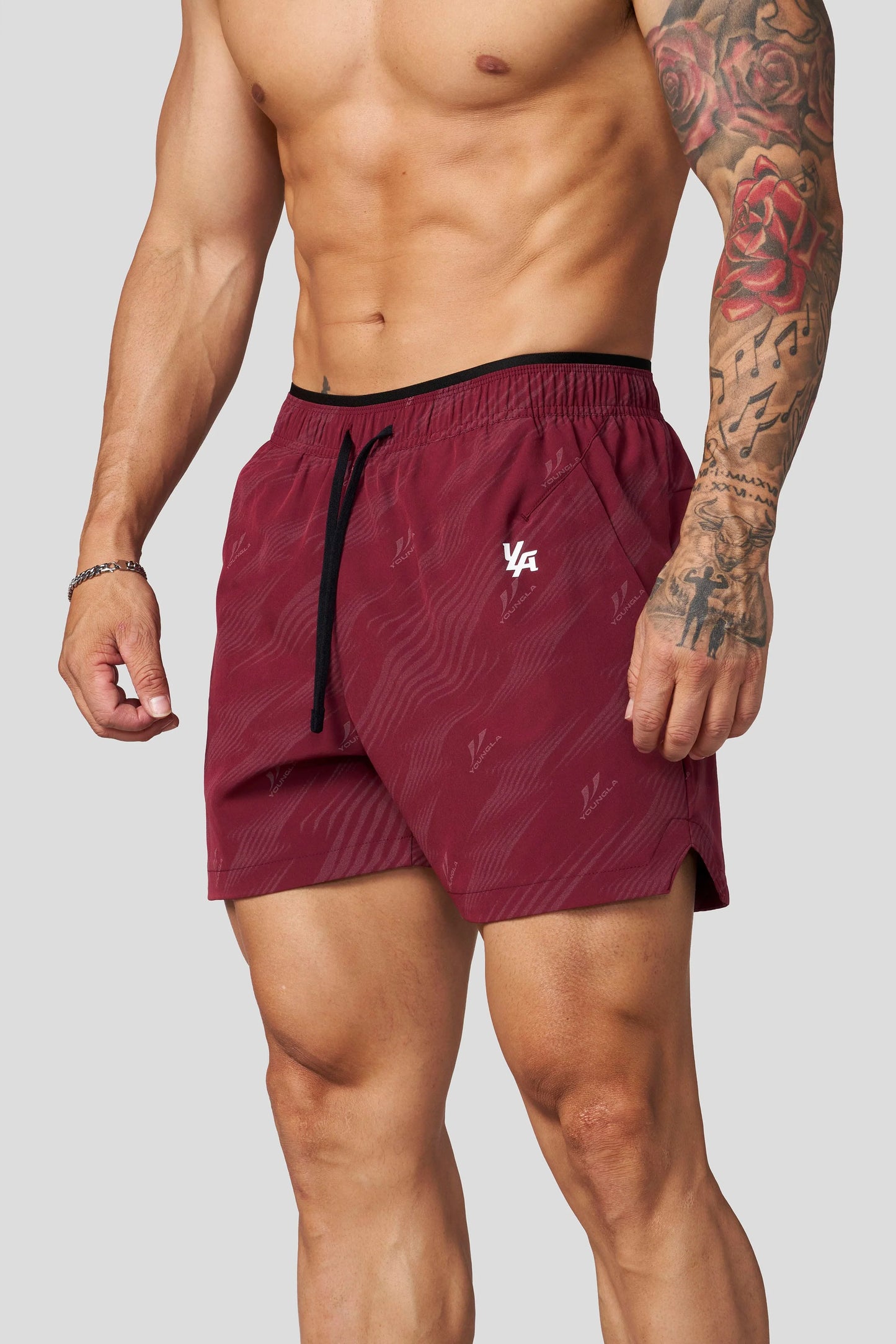 PRE-ORDEN: 1052 - Reflective Fitness Shorts | Burgundy