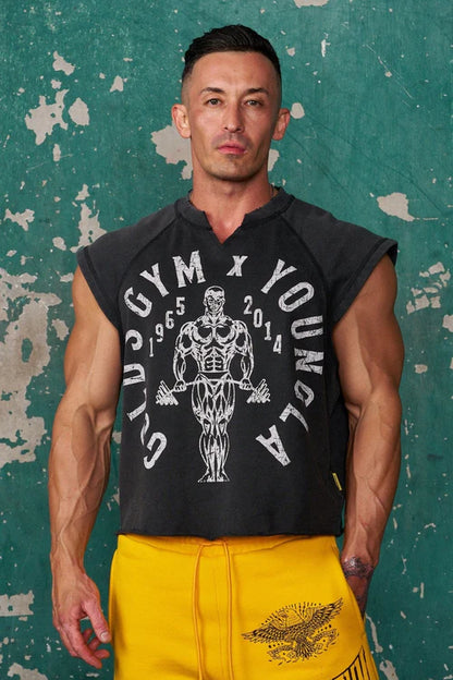 5069 - Golds Gym Vintage Cut Offs - BLACK