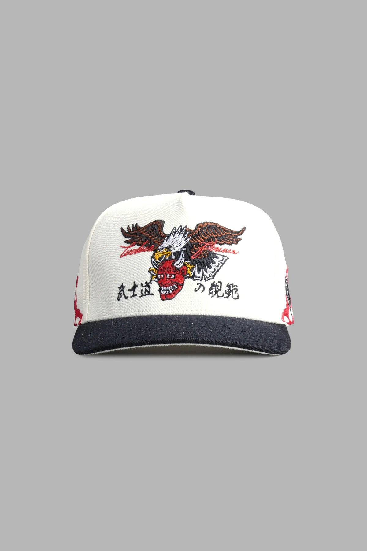 Eagle Oni Mask A Frame Snapback in Cream/Black