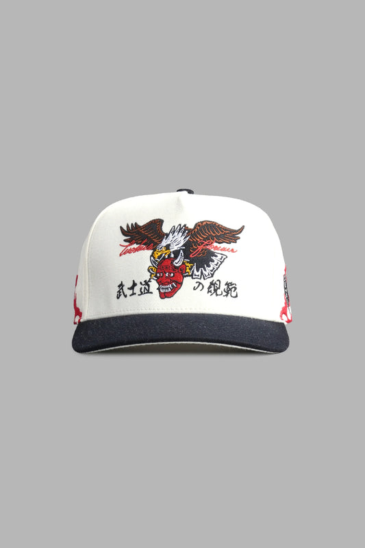 Eagle Oni Mask A Frame Snapback in Cream/Black