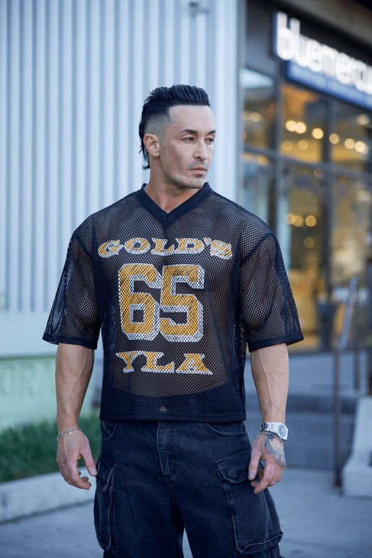 4078 - Golds Gym Jersey - Black - Última pieza en L