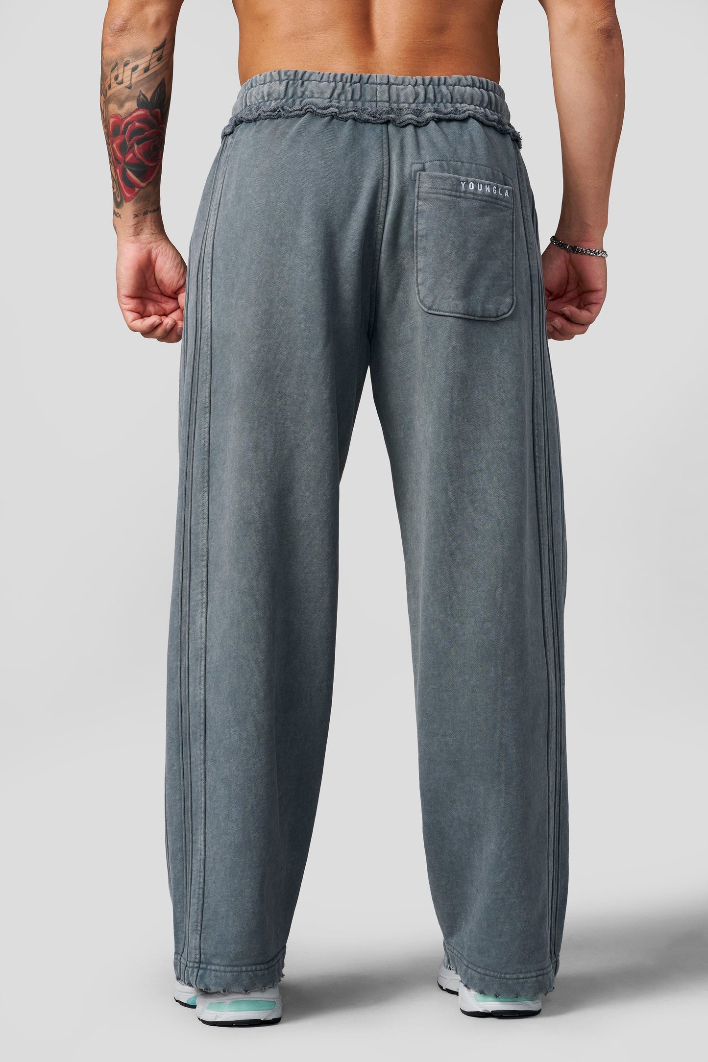 2121 - Raw Pipe Sweats | Grey Blue Wash