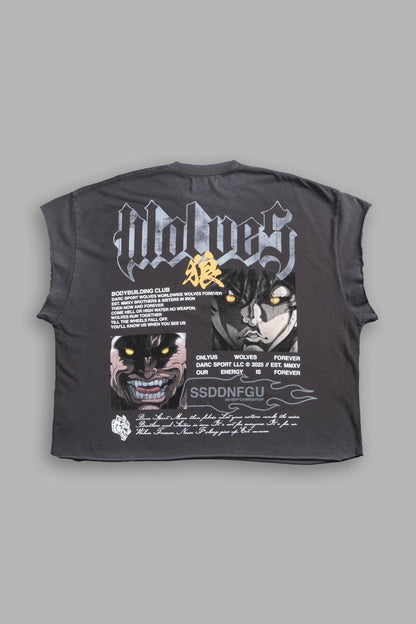 DS - Hanma Legacy Grunge Cut-Off Tee in Wolf Gray