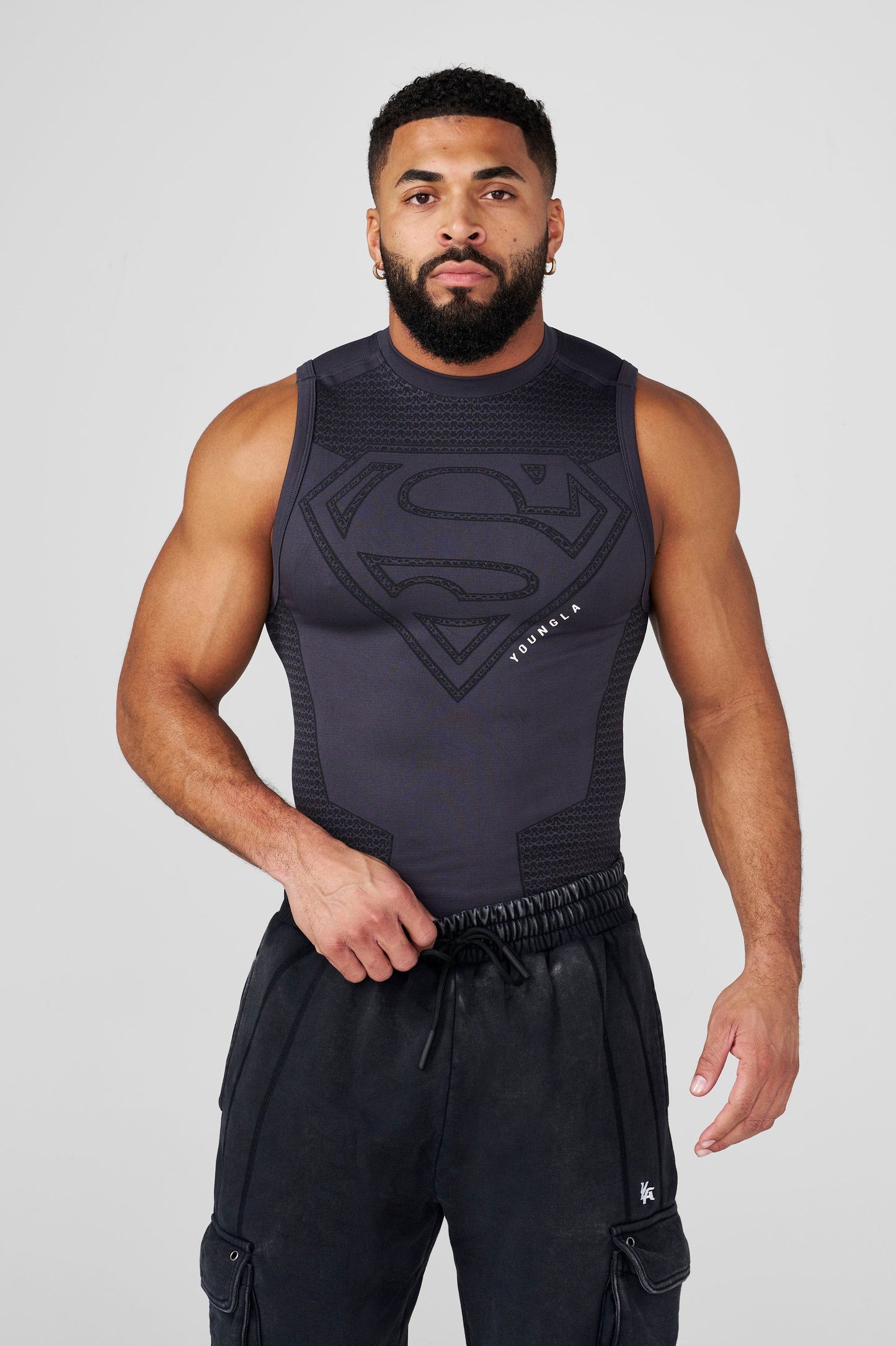 3047 - Superman Compression Tanks | Charcoal