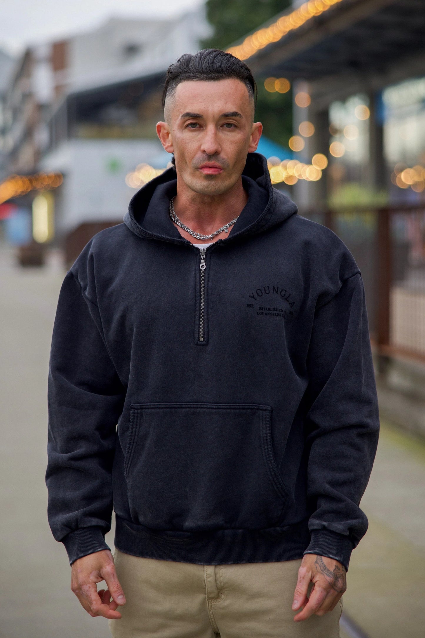 5169 - Old Money Quarter-Zip Hoodies | Black Wash