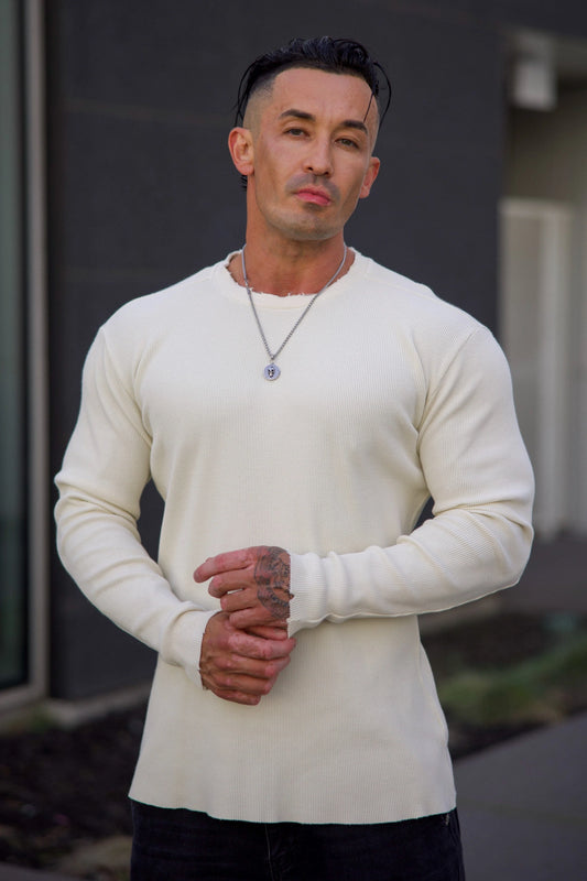 8094 - Tailored Waffle Longsleeves | Off-White