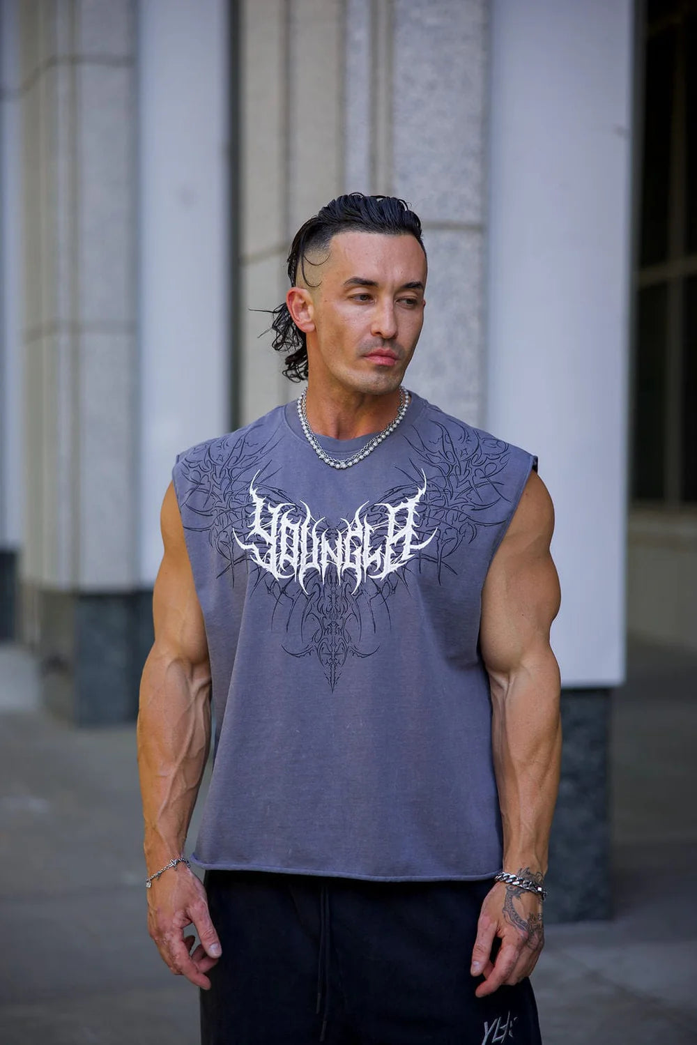 3027 - Dark Wave Cut-Offs - Grey Wash