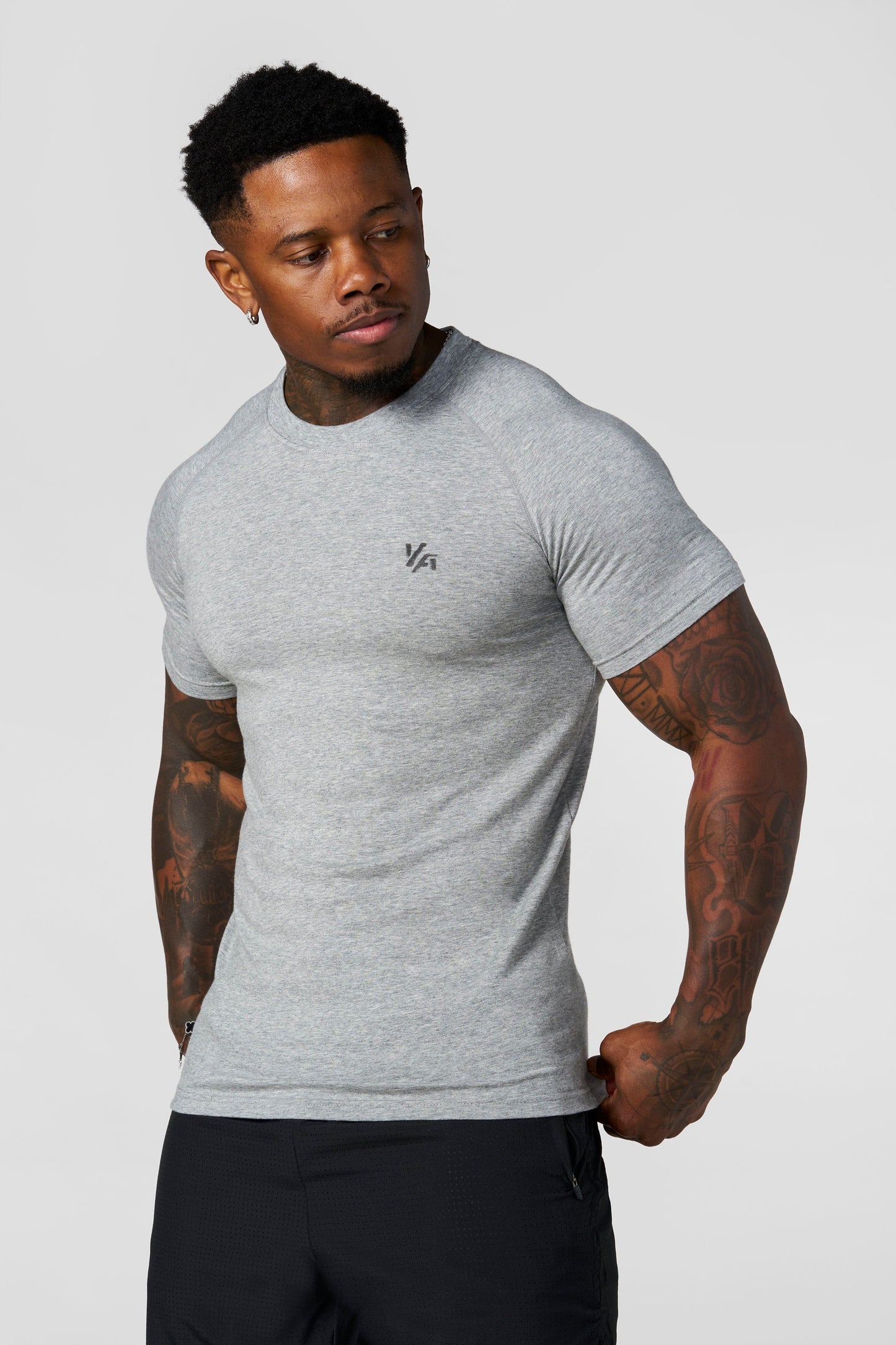 4016 - Natural Cotton Compression Tees | Heather Grey