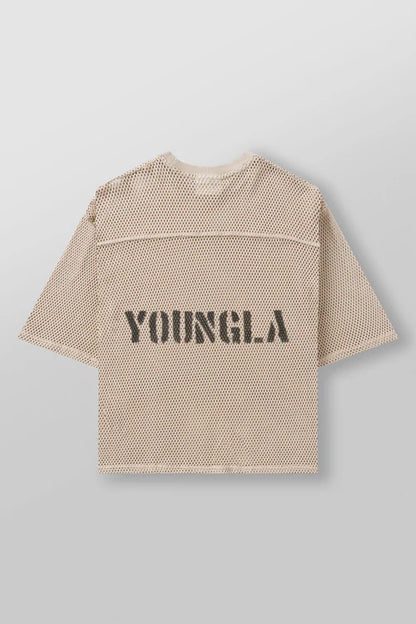 4022 - Cotton Mesh Tees | Beige