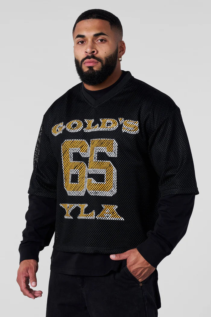 4078 - Golds Gym Jersey - Black - Última pieza en L