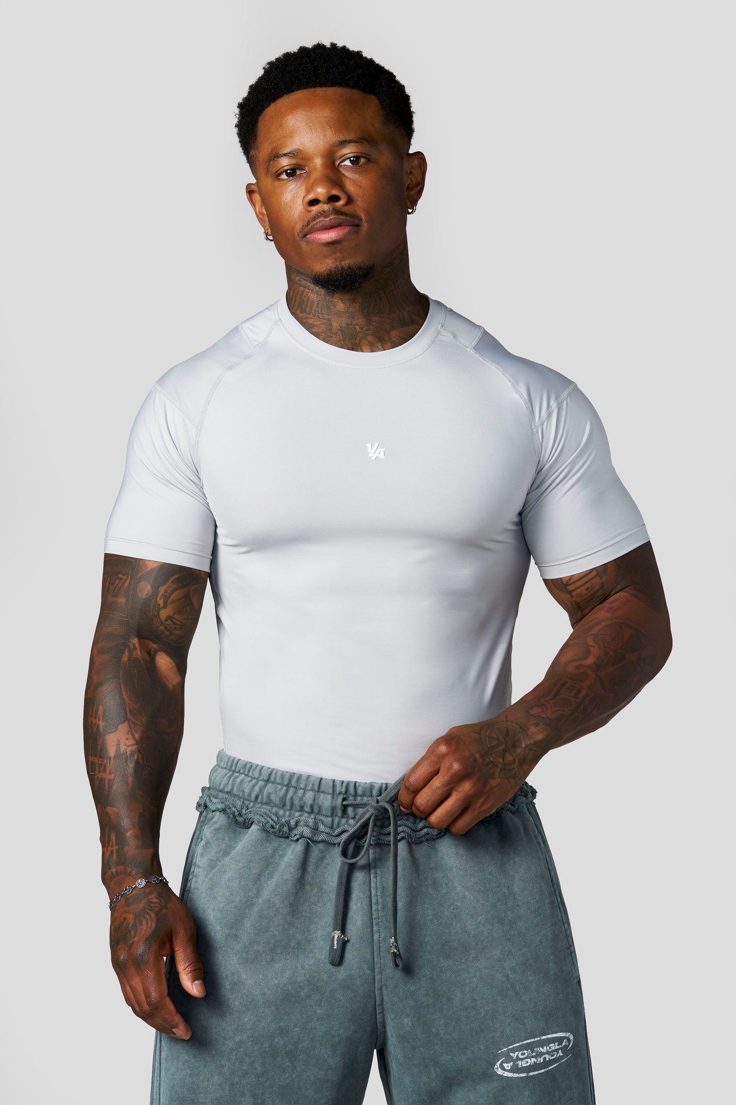 PRE-ORDEN: 4282 - Posture Compression Tees | Light Grey