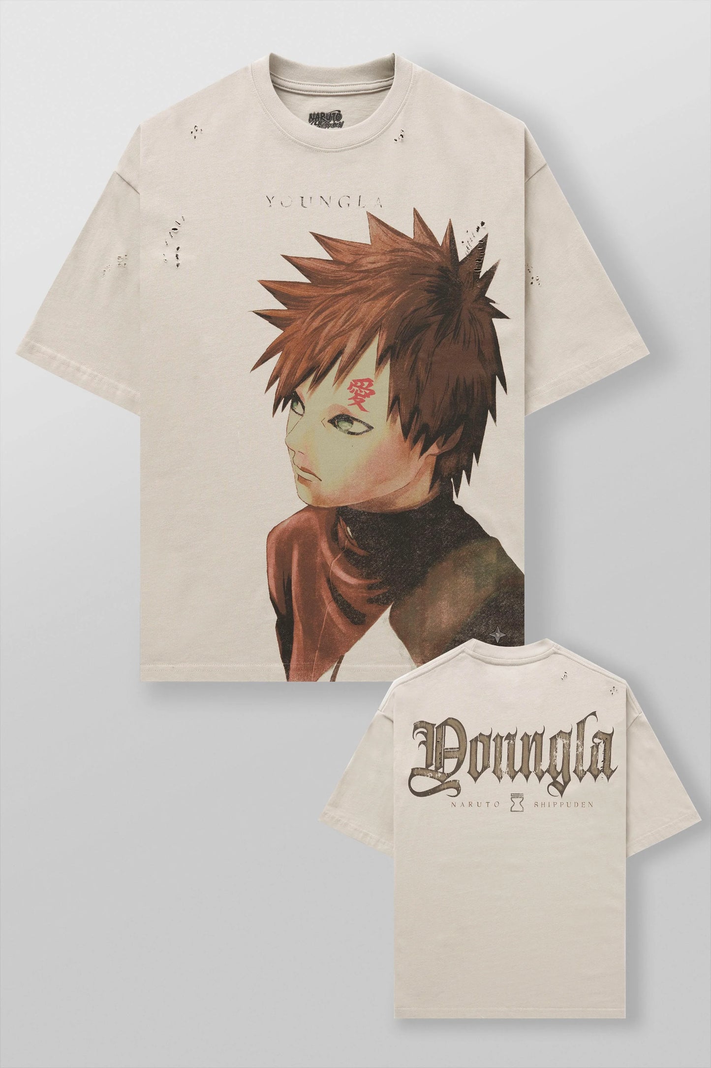 PRE-ORDEN: 4318 - Naruto Distressed Tees | Gaara