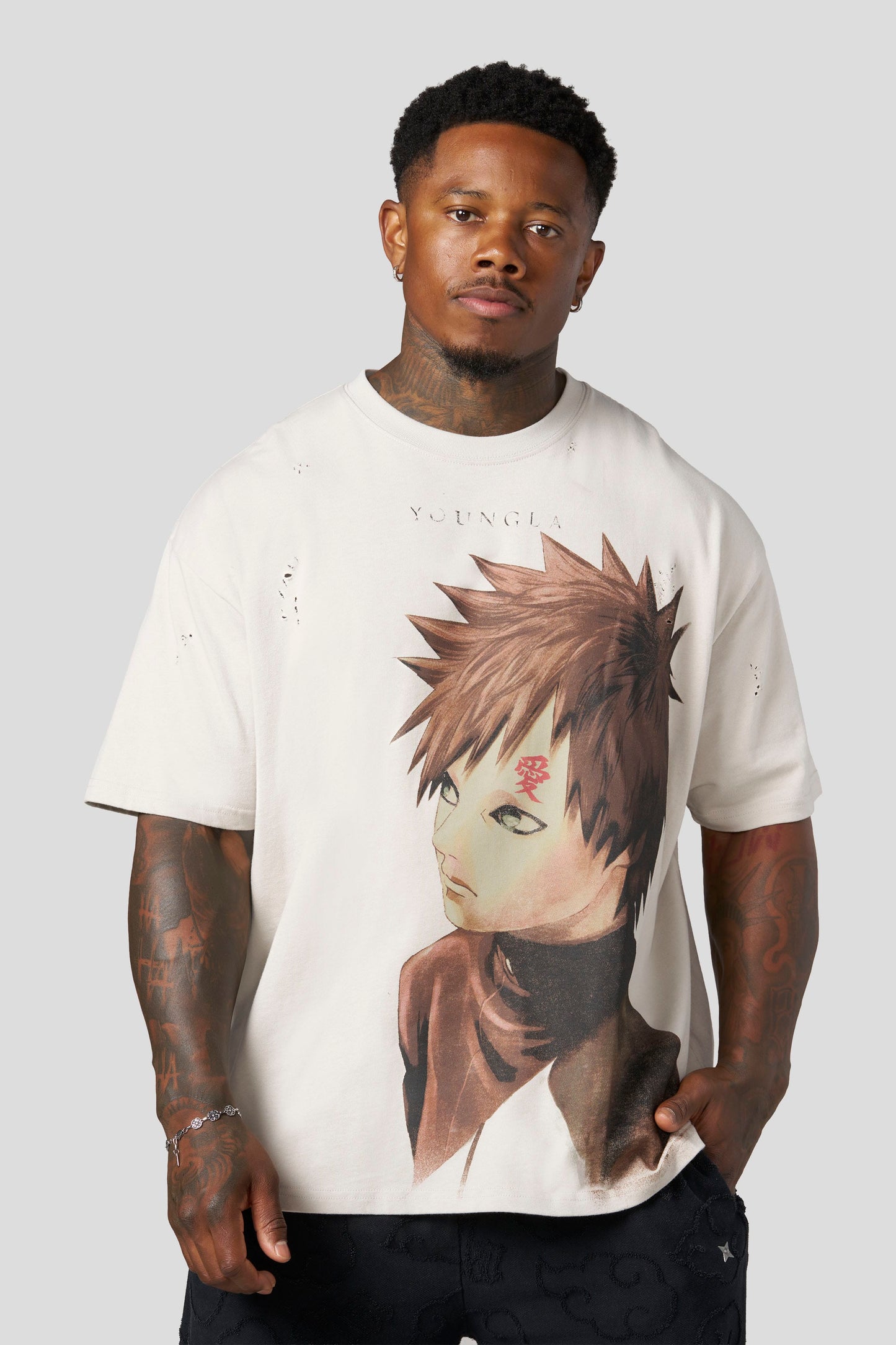 PRE-ORDEN: 4318 - Naruto Distressed Tees | Gaara
