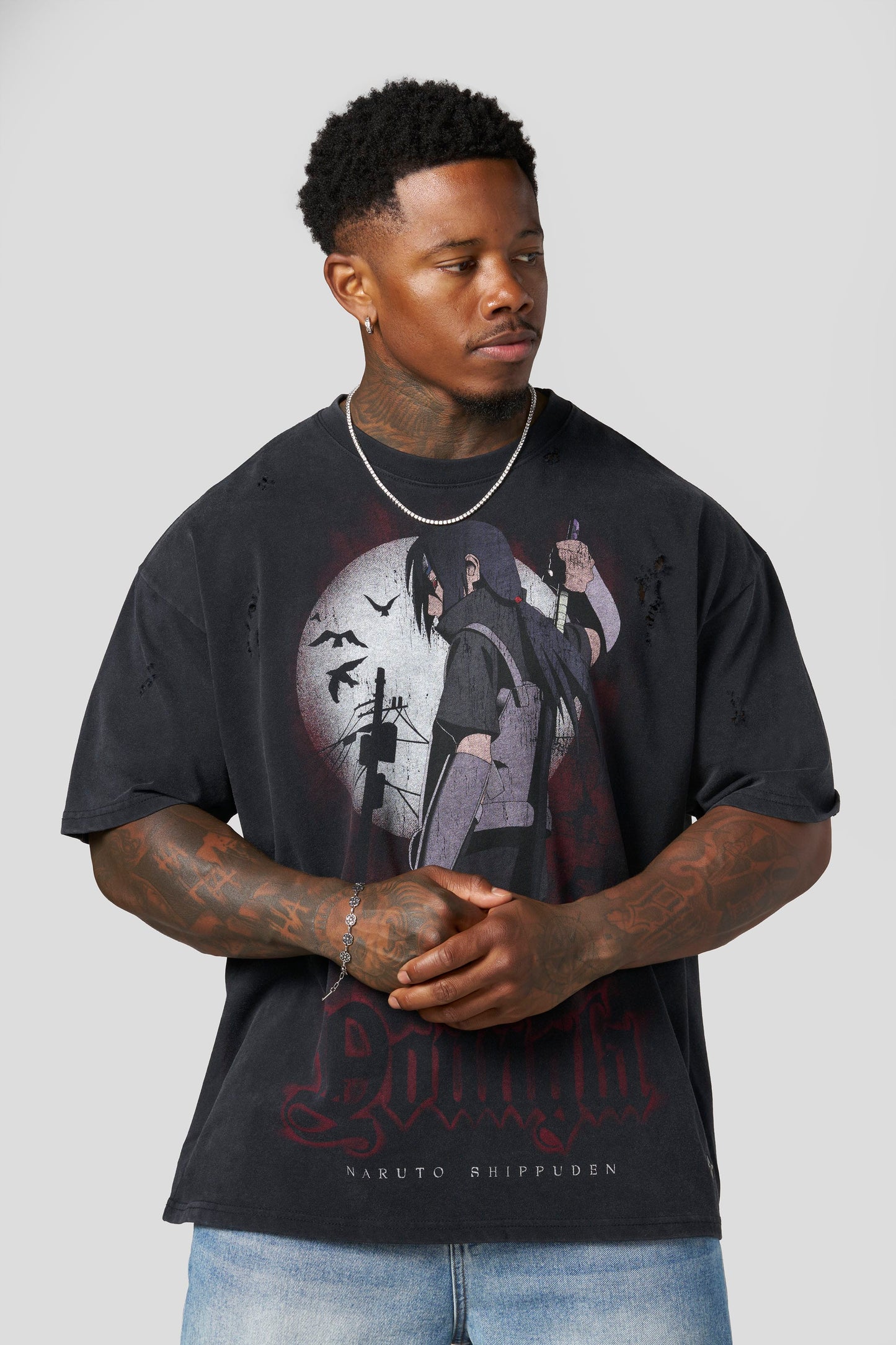 PRE-ORDEN: 4318 - Naruto Distressed Tees | Itachi