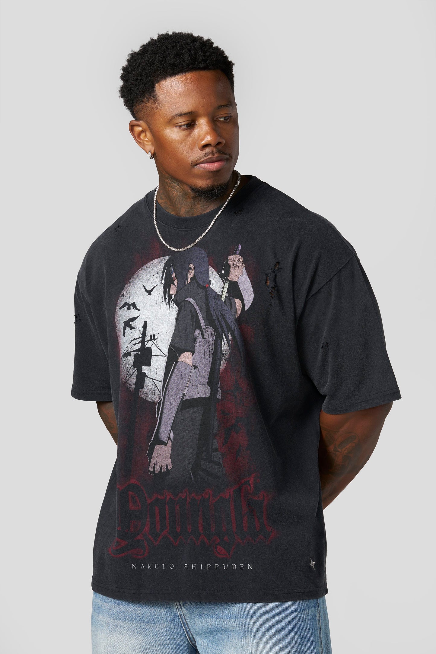 PRE-ORDEN: 4318 - Naruto Distressed Tees | Itachi