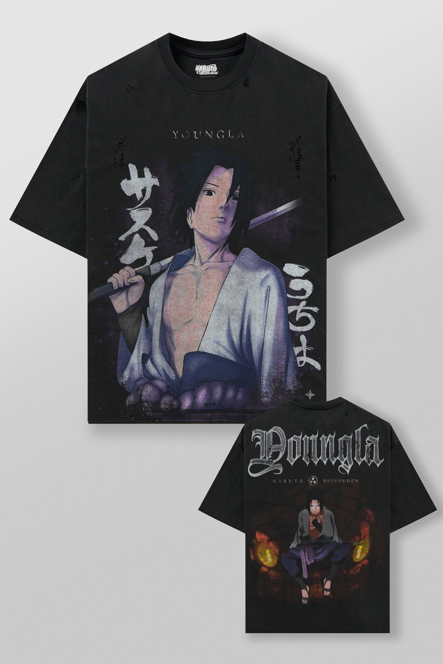 PRE-ORDEN: 4318 - Naruto Distressed Tees | Sasuke