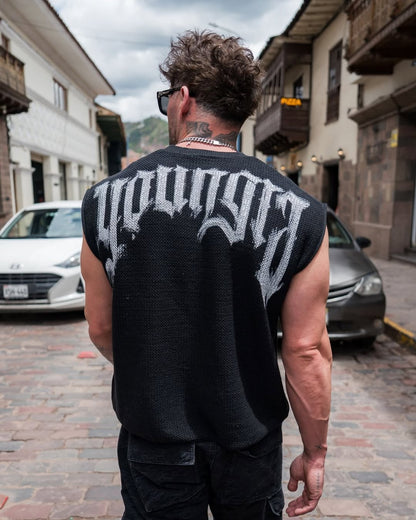 3012 - Drop Shoulder Knit Cut-Off | Black