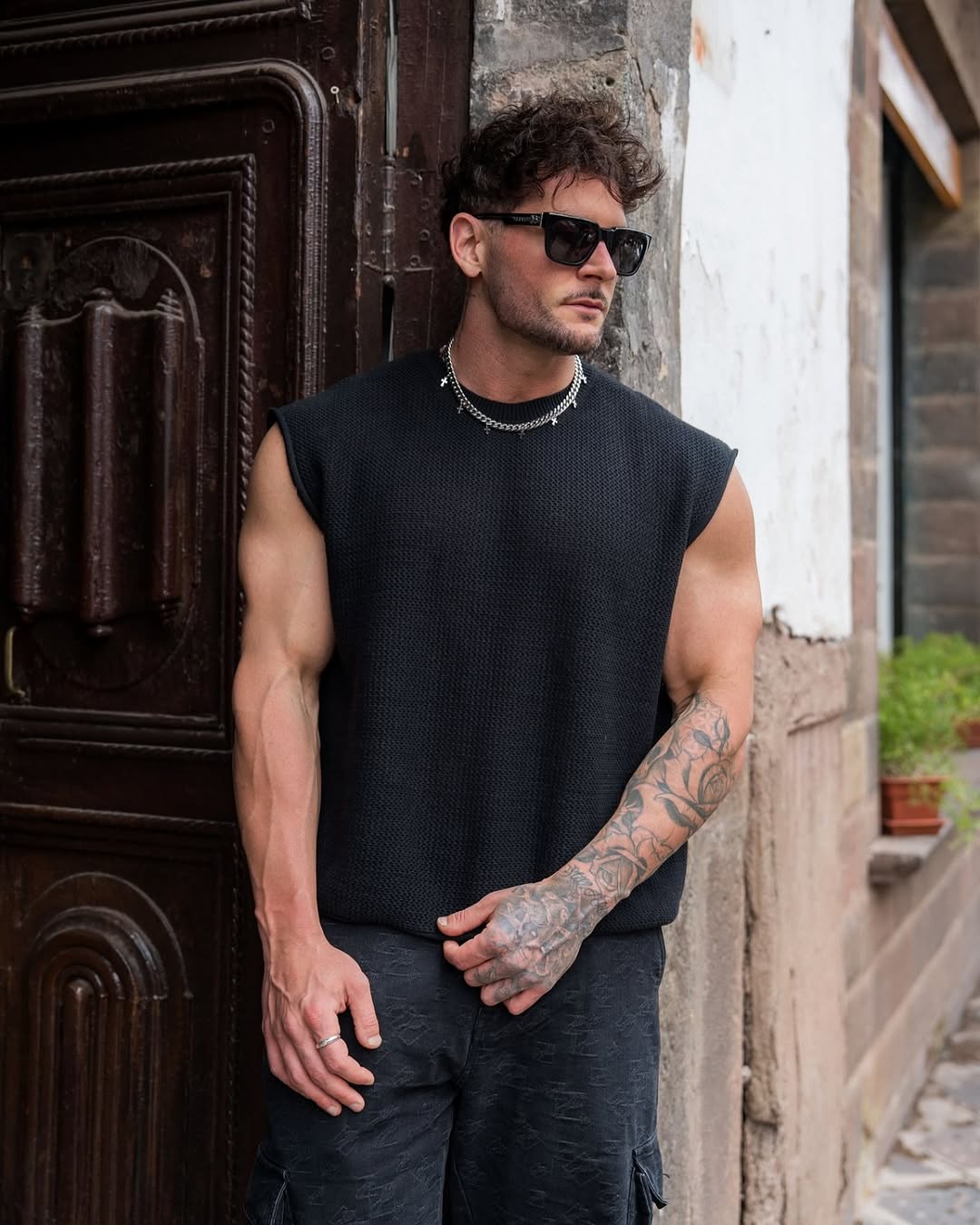 3012 - Drop Shoulder Knit Cut-Off | Black