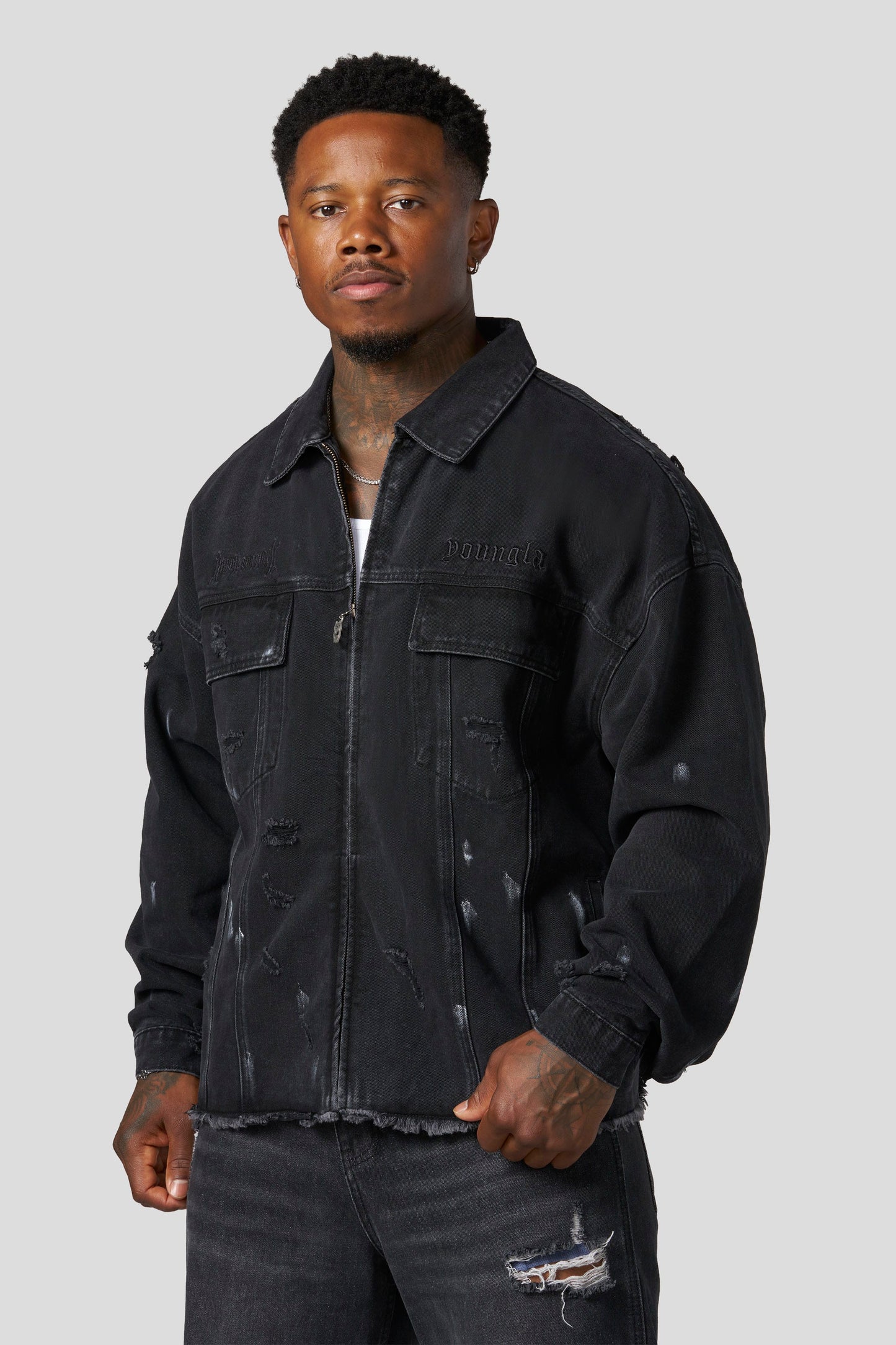 PRE-ORDEN: 5133 - Naruto Distressed Denim Jackets | Akatsuki
