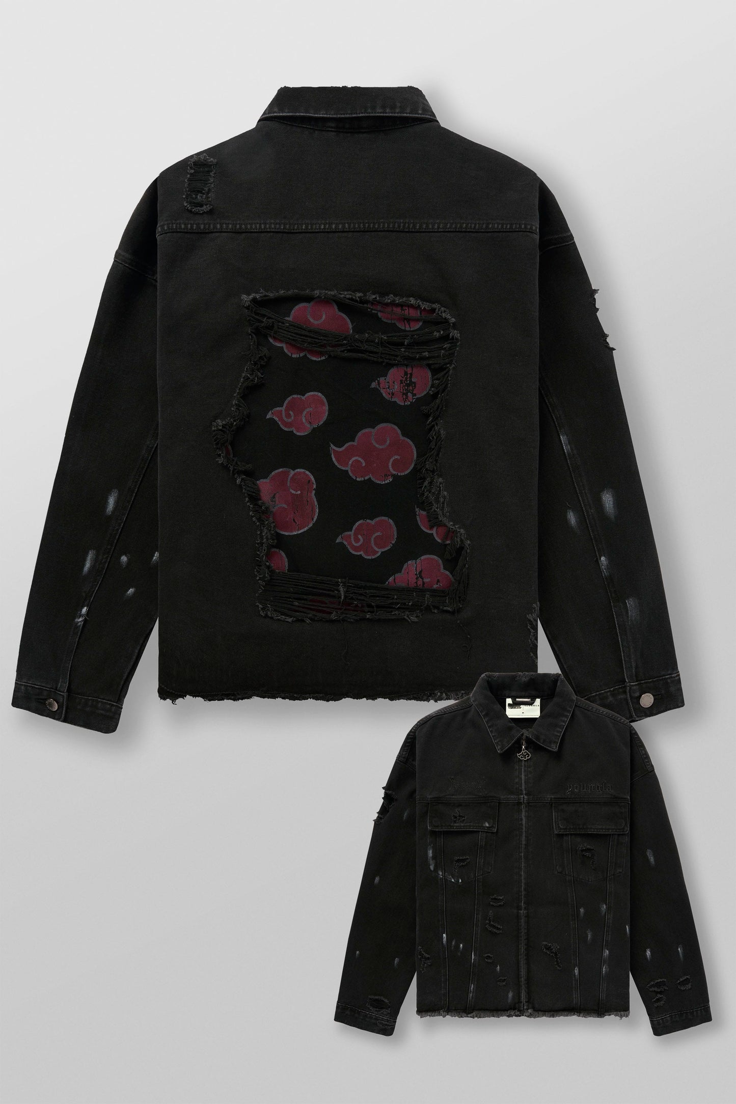PRE-ORDEN: 5133 - Naruto Distressed Denim Jackets | Akatsuki