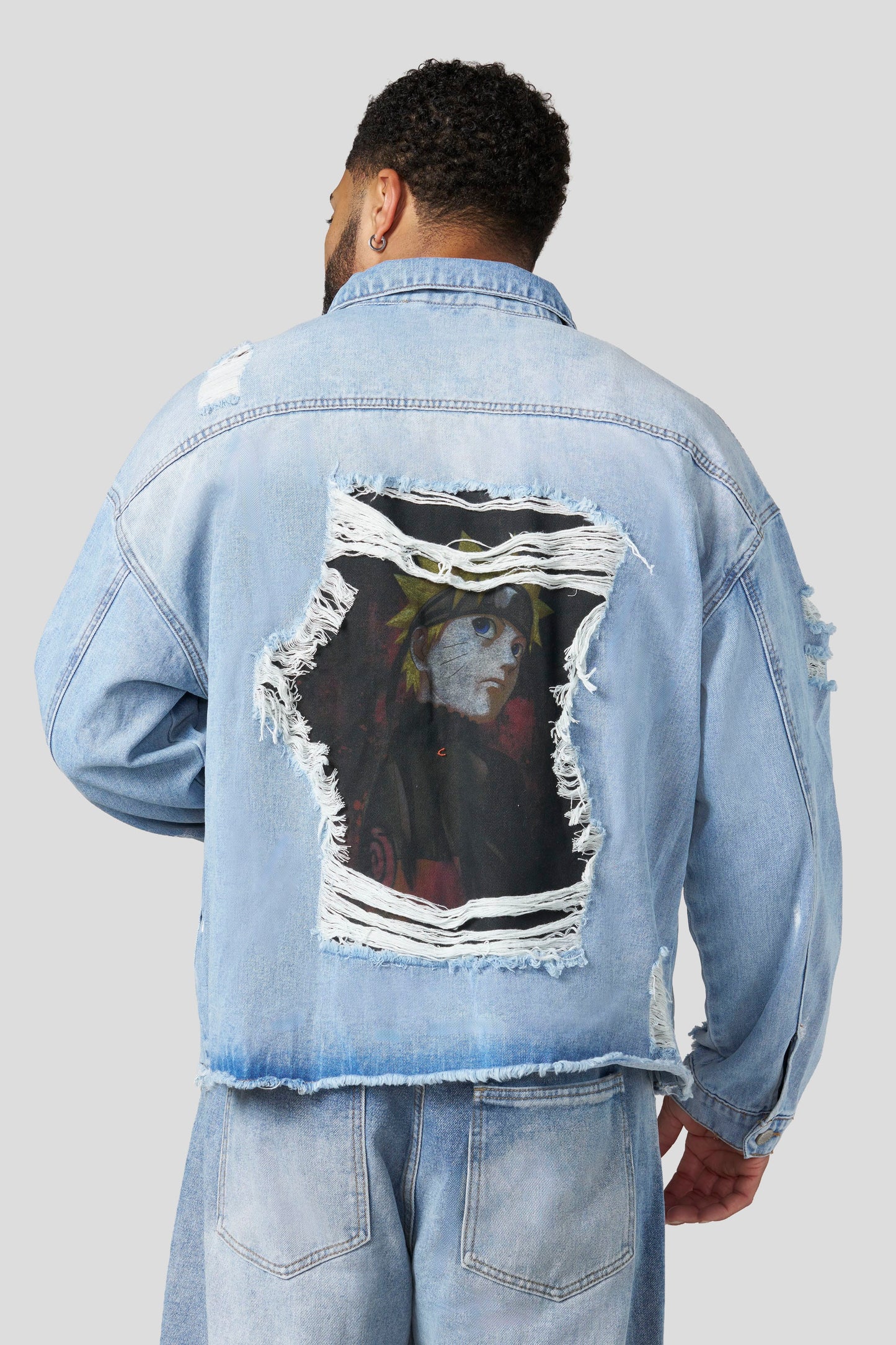 PRE-ORDEN: 5133 - Naruto Distressed Denim Jackets | Jinchuriki