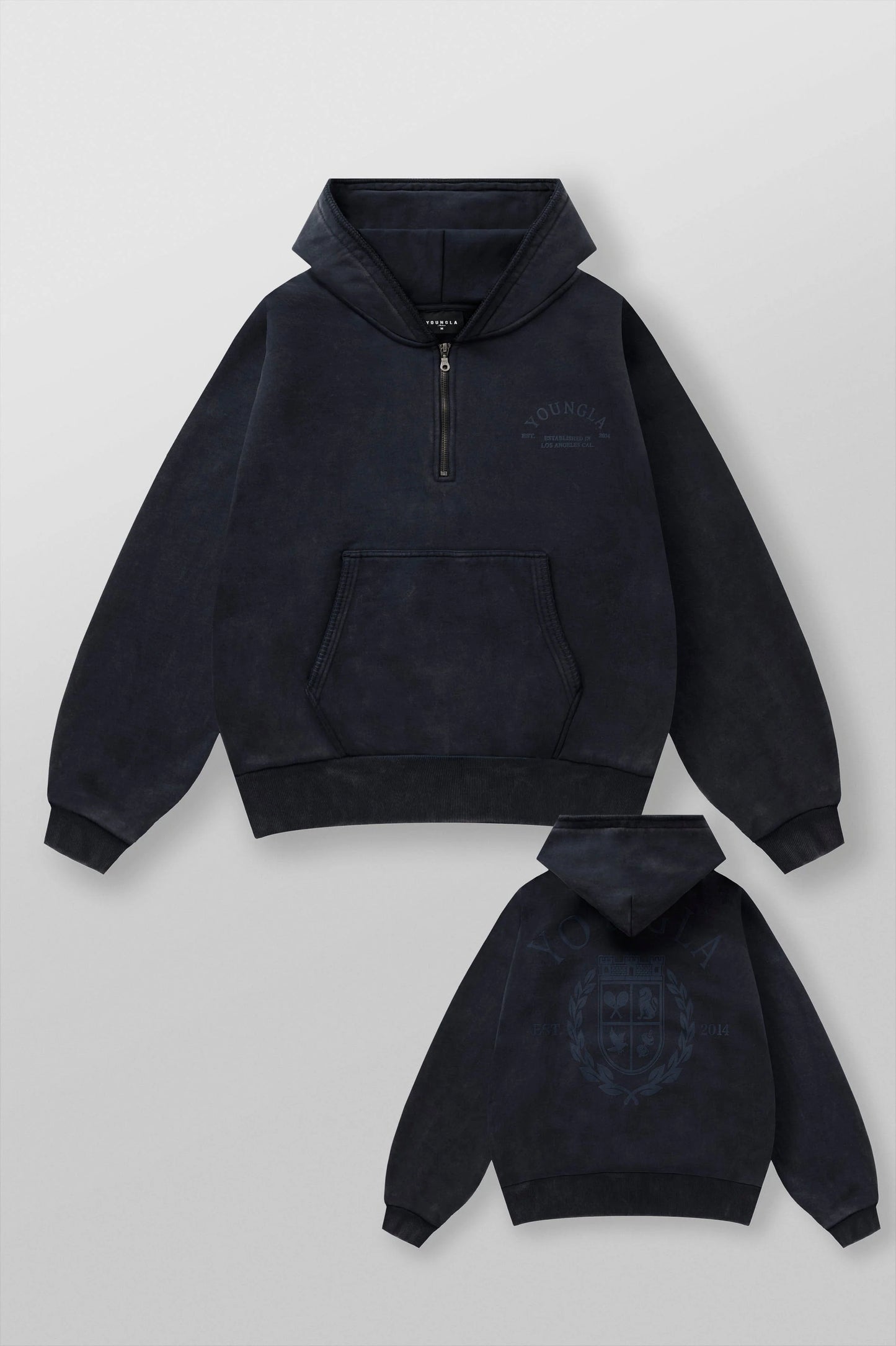 5169 - Old Money Quarter-Zip Hoodies | Navy Wash