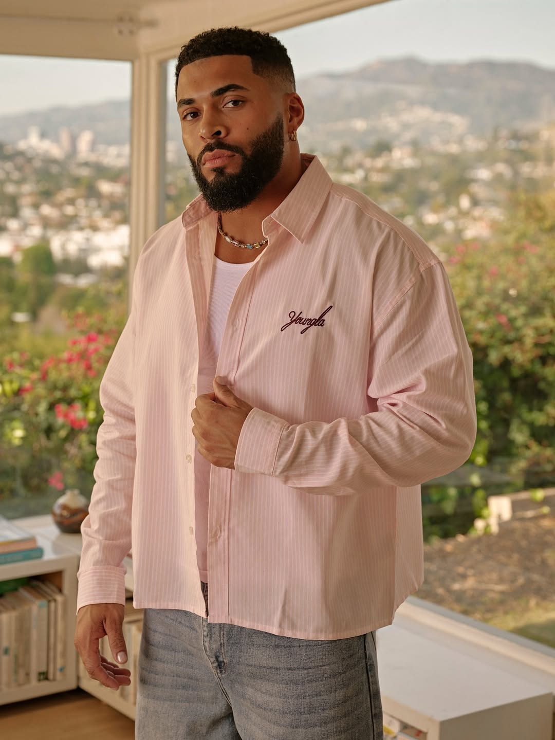8043 - Industry Longsleeve Button-ups | Pink