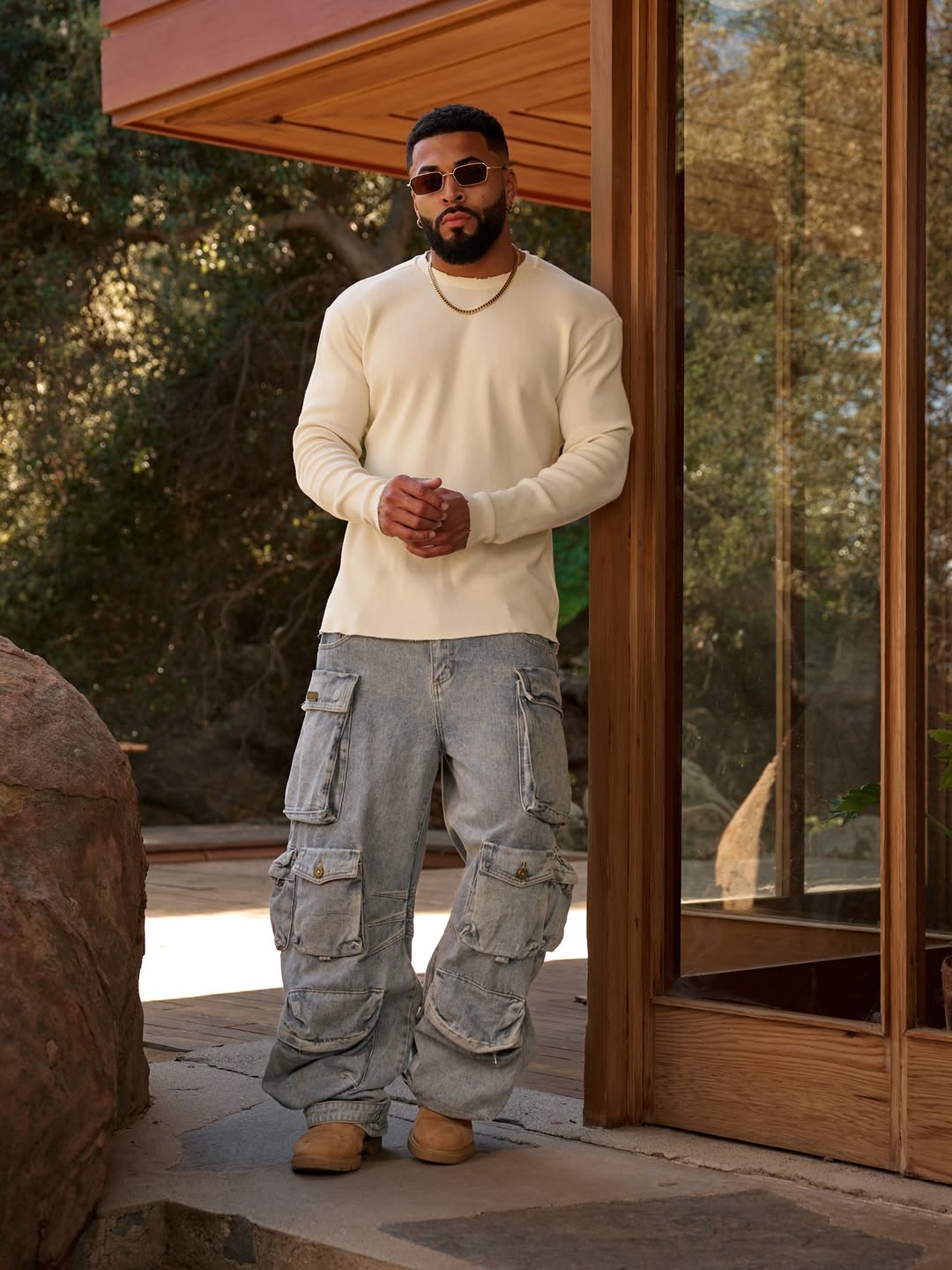 8094 - Tailored Waffle Longsleeves | Off-White