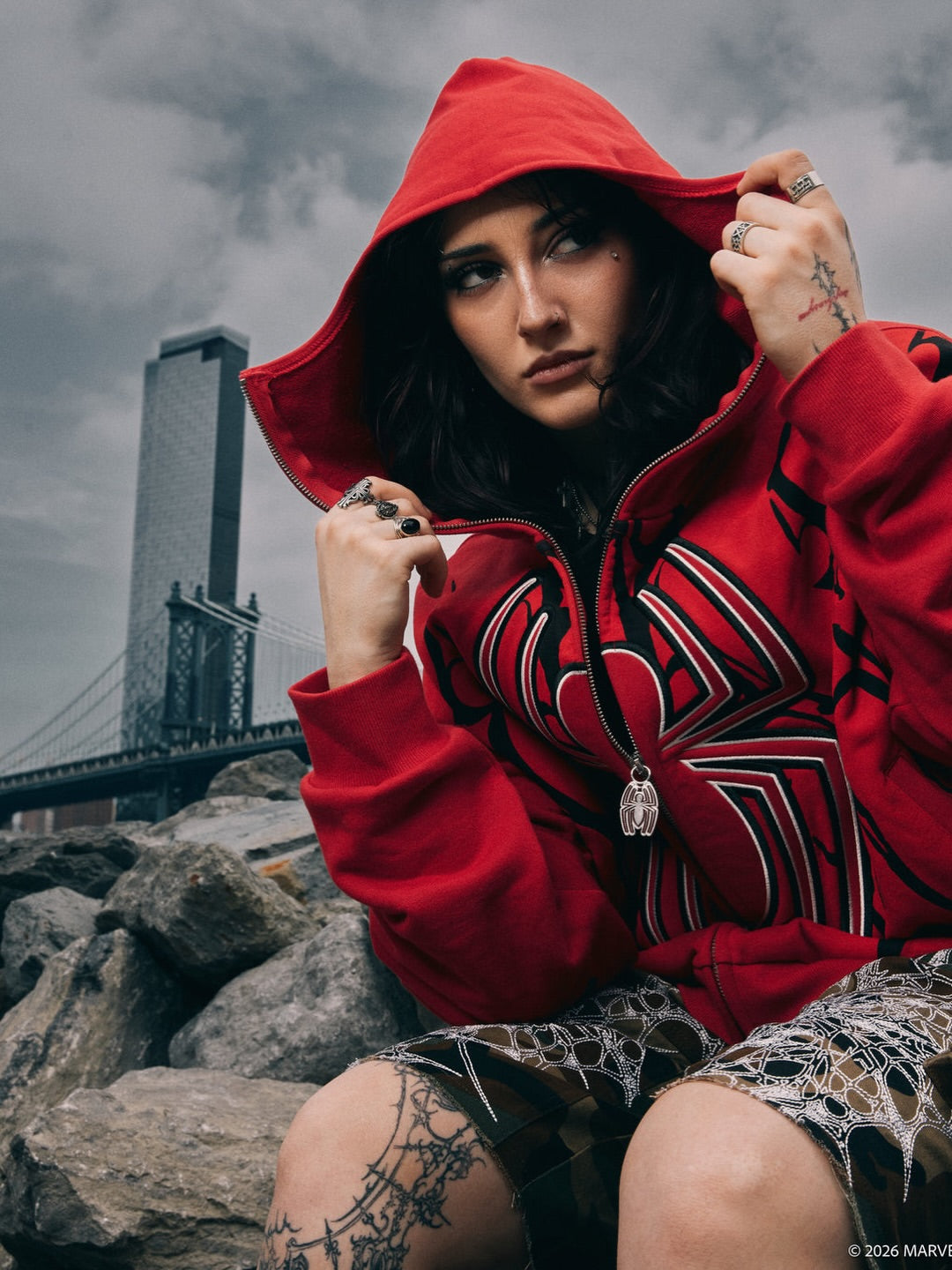 Cage Match Shiesty Zip Up Hoodie in E-Red