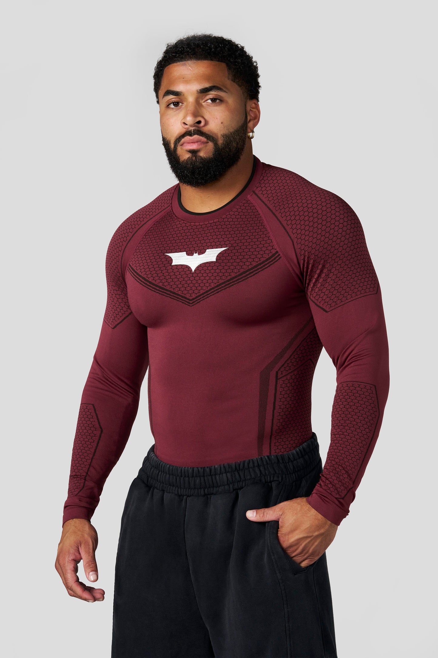 PRE-ORDEN: 8004 - Batman Compression Manga Larga | Burgundy