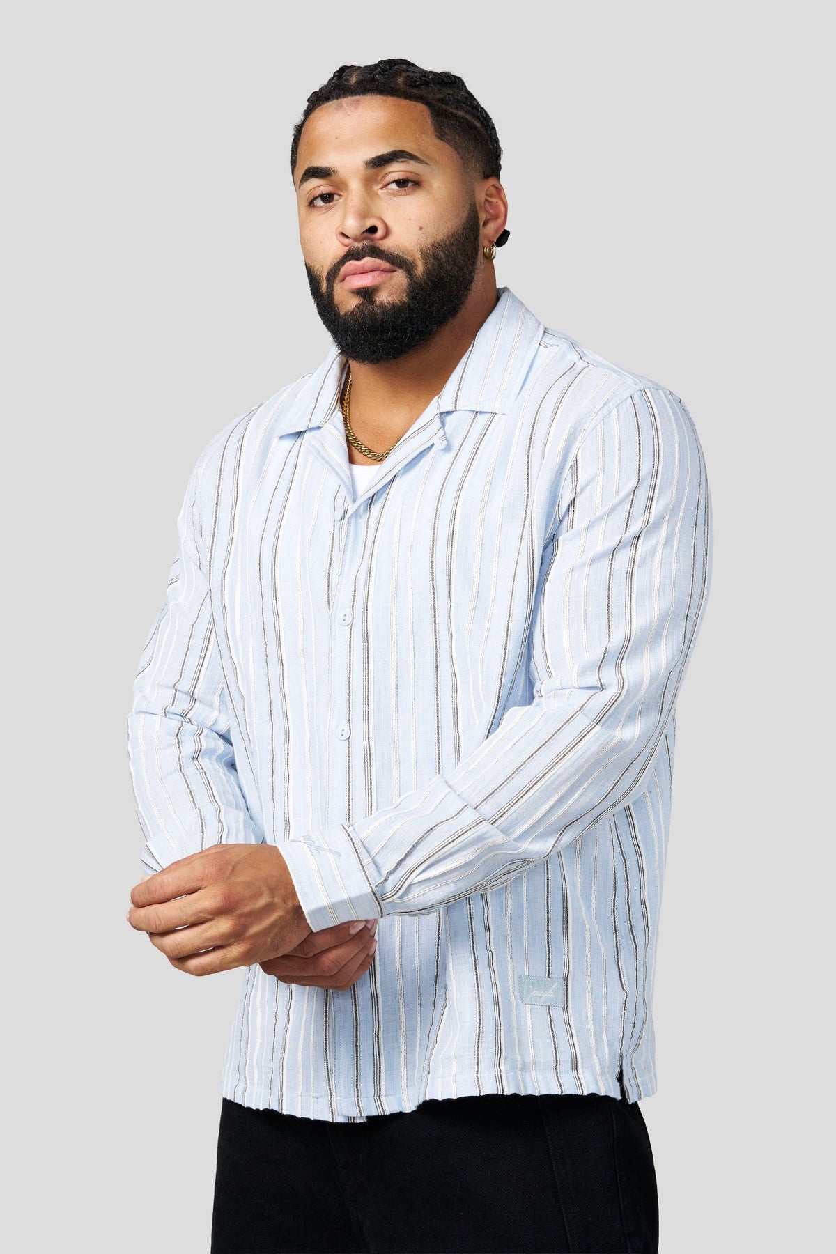 PRE-ORDEN: 8024 - Soho Stripe Shirts | Light Blue