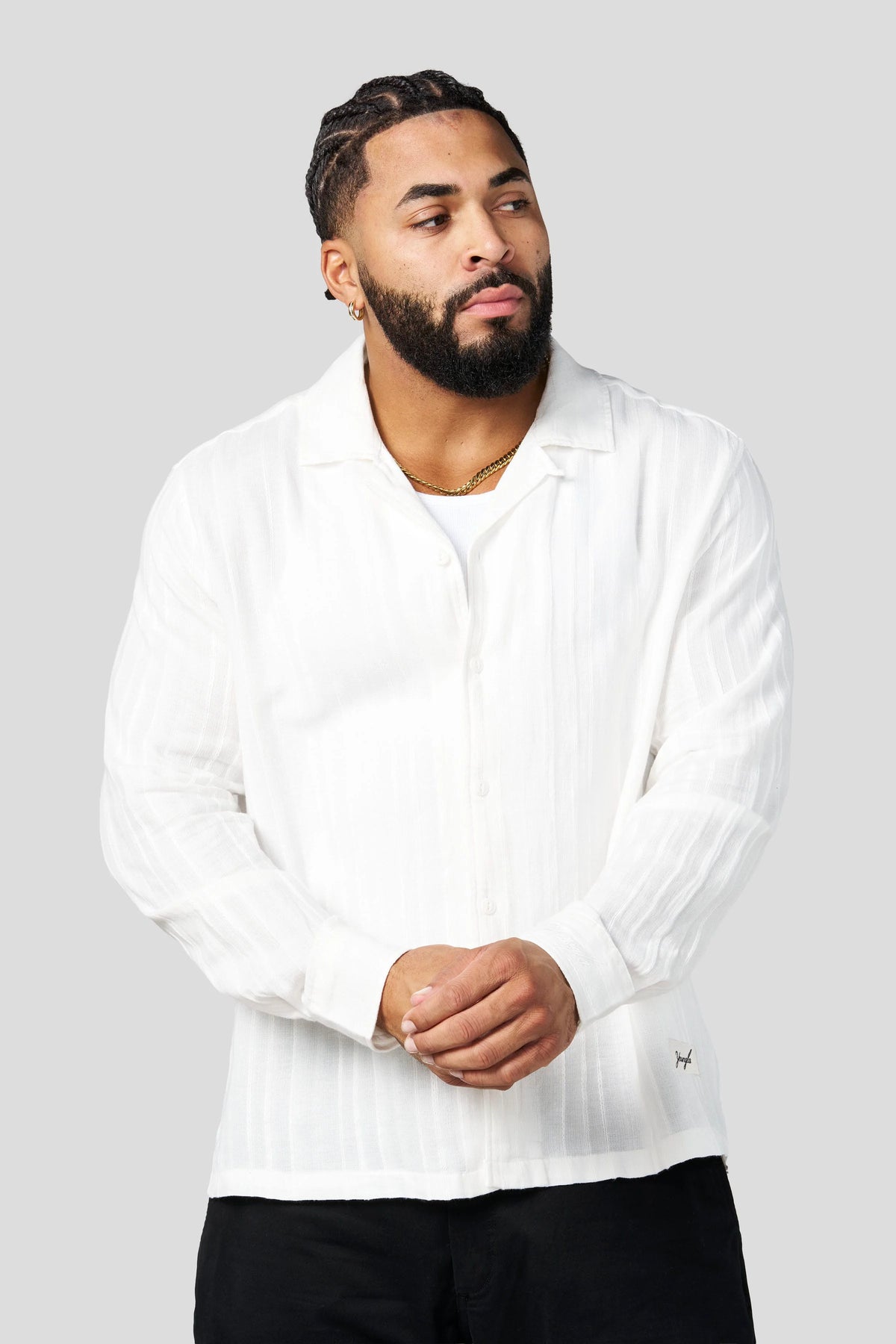 PRE-ORDEN: 8024 - Soho Stripe Shirts | White