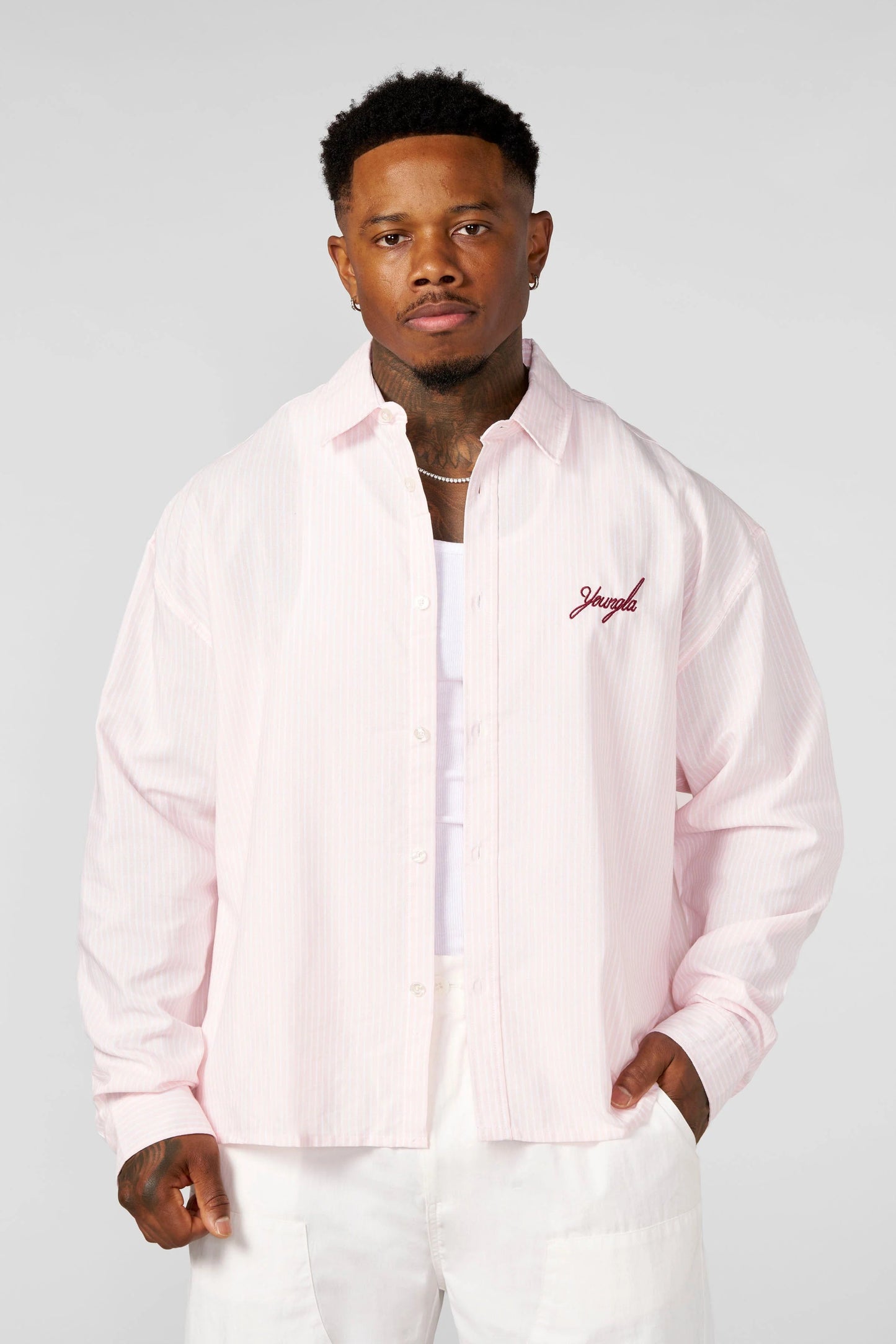 8043 - Industry Longsleeve Button-ups | Pink