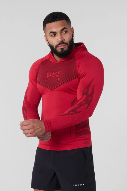 8062 - Warrior Compression Hoodies - Rojo